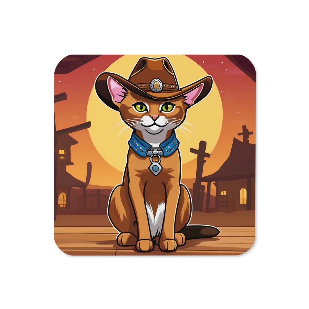 PugMug Custom Tabby Abyssinian Cat Coaster