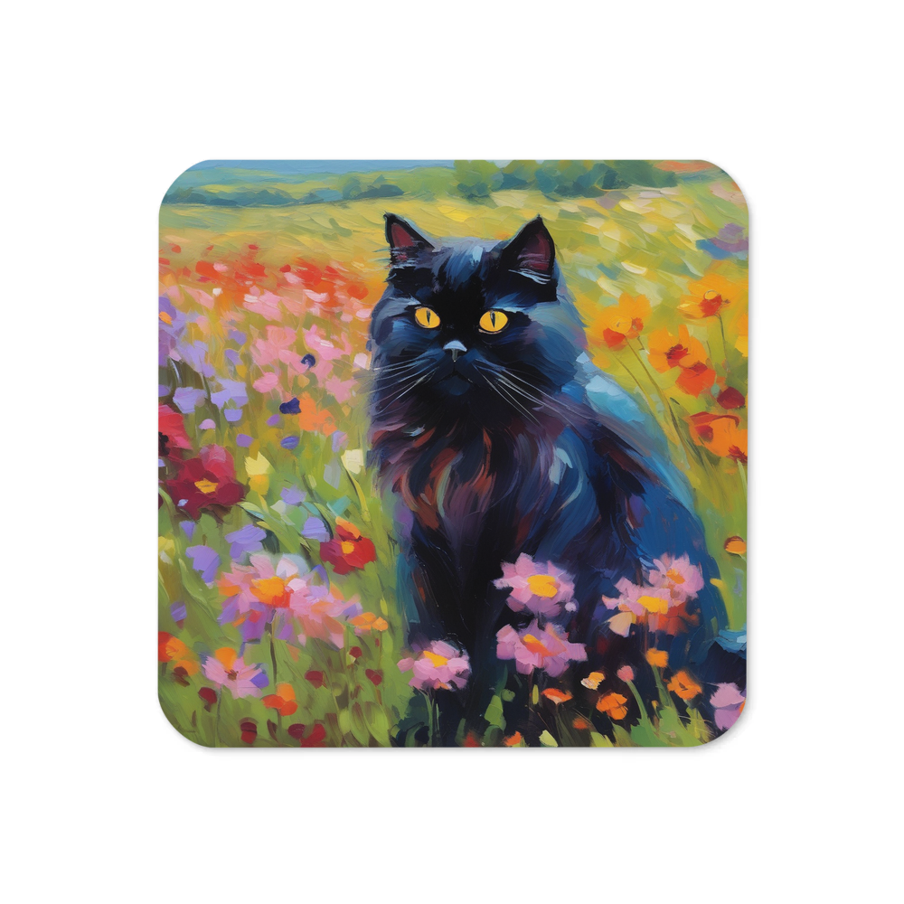 PugMug Custom Black Persian Cat Coaster