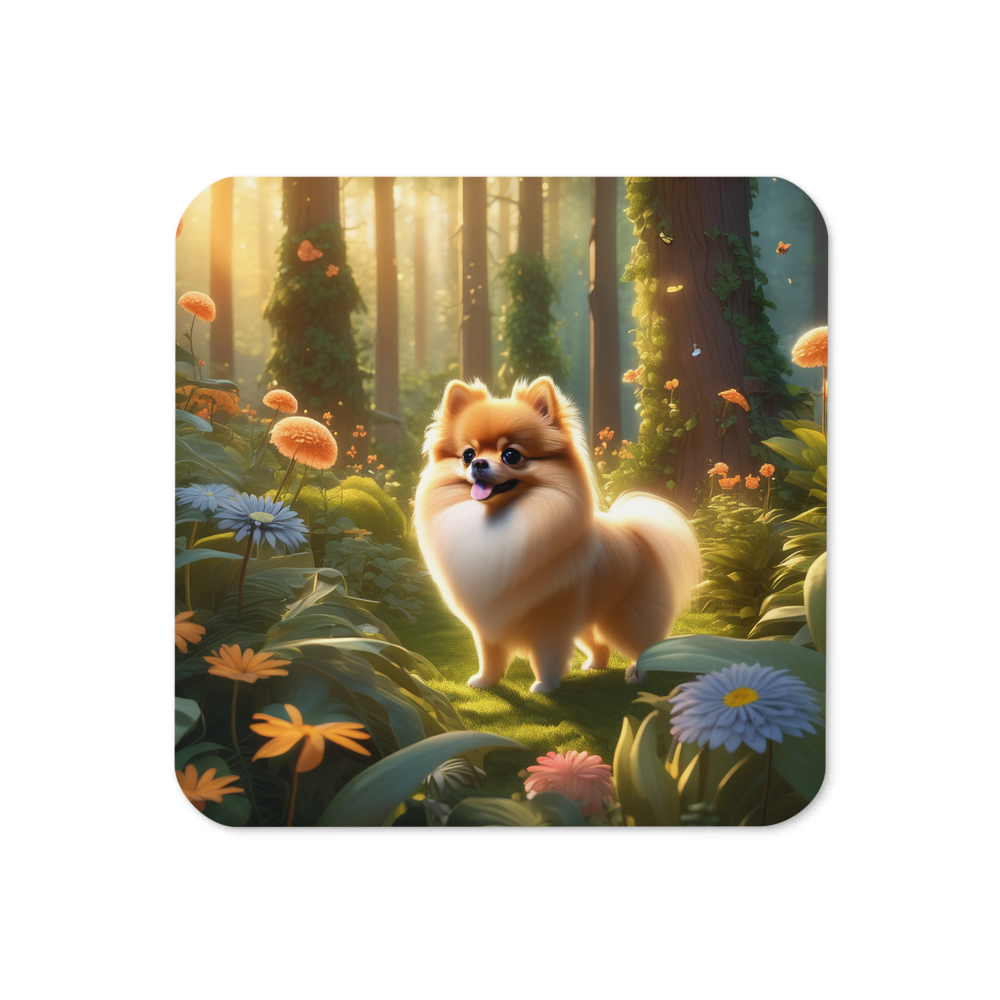 PugMug Custom Tan Pomeranian Coaster