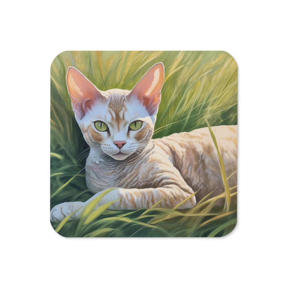 PugMug Custom Tabby Devon Rex Cat Coaster