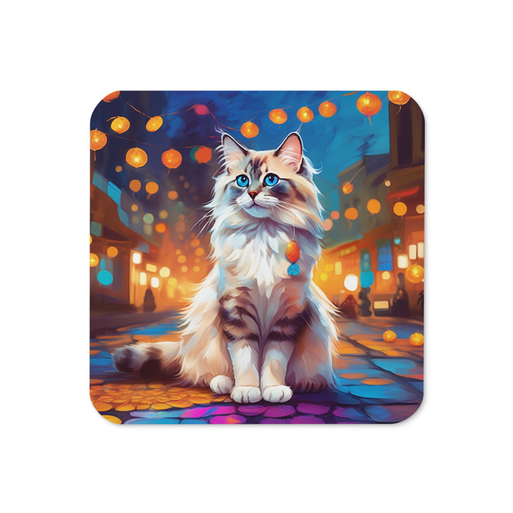 PugMug Custom Tabby Ragdoll Cat Coaster