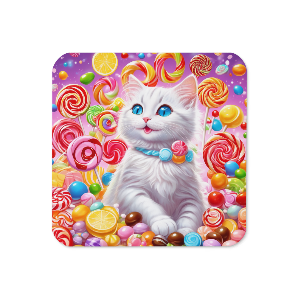 PugMug Custom White Companion Cat Coaster