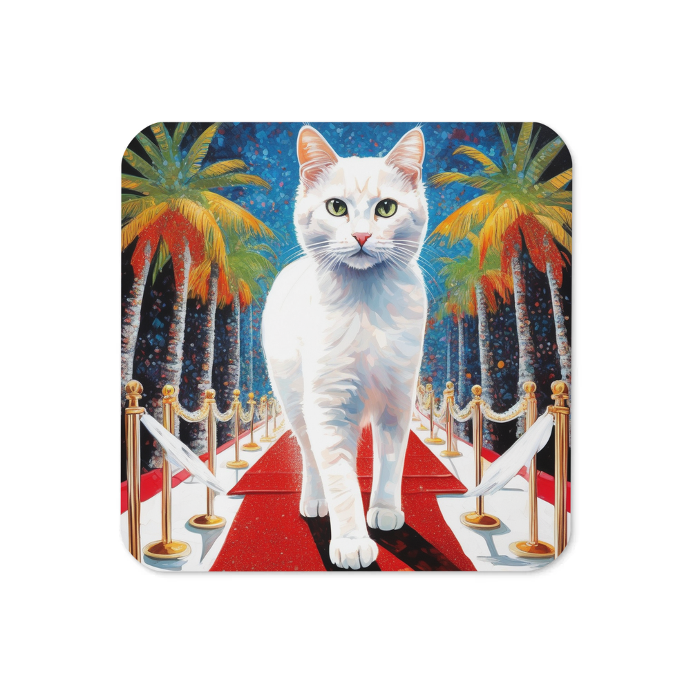 PugMug Custom White Companion Cat Coaster