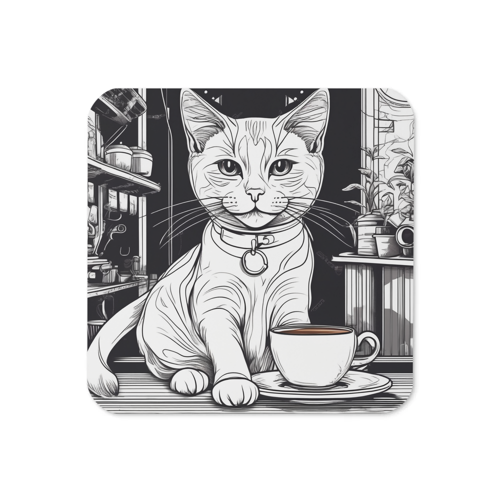 PugMug Custom White Companion Cat Coaster