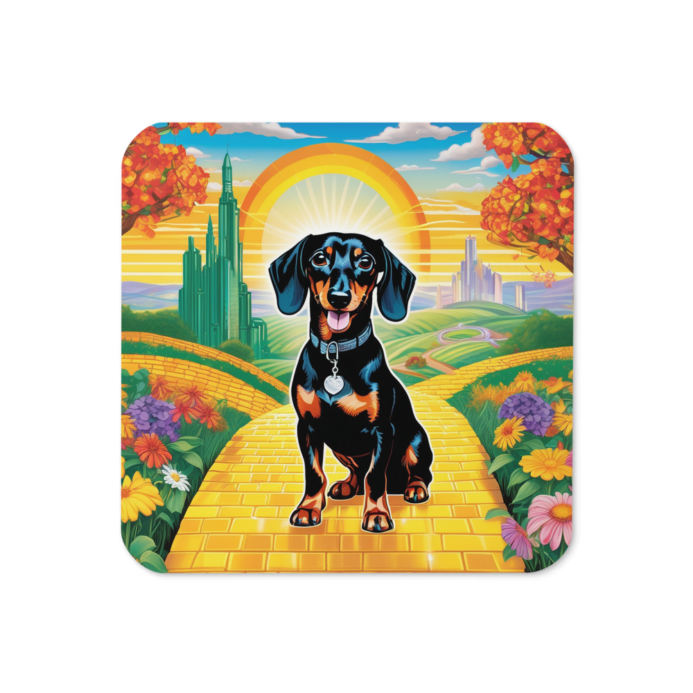 PugMug Custom Black Dachshund Coaster