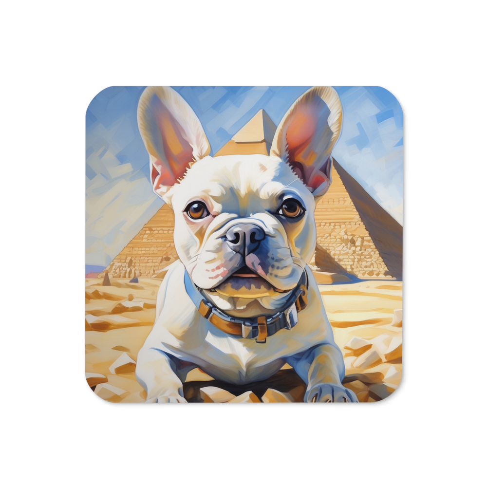 PugMug Custom White French Bulldog Coaster