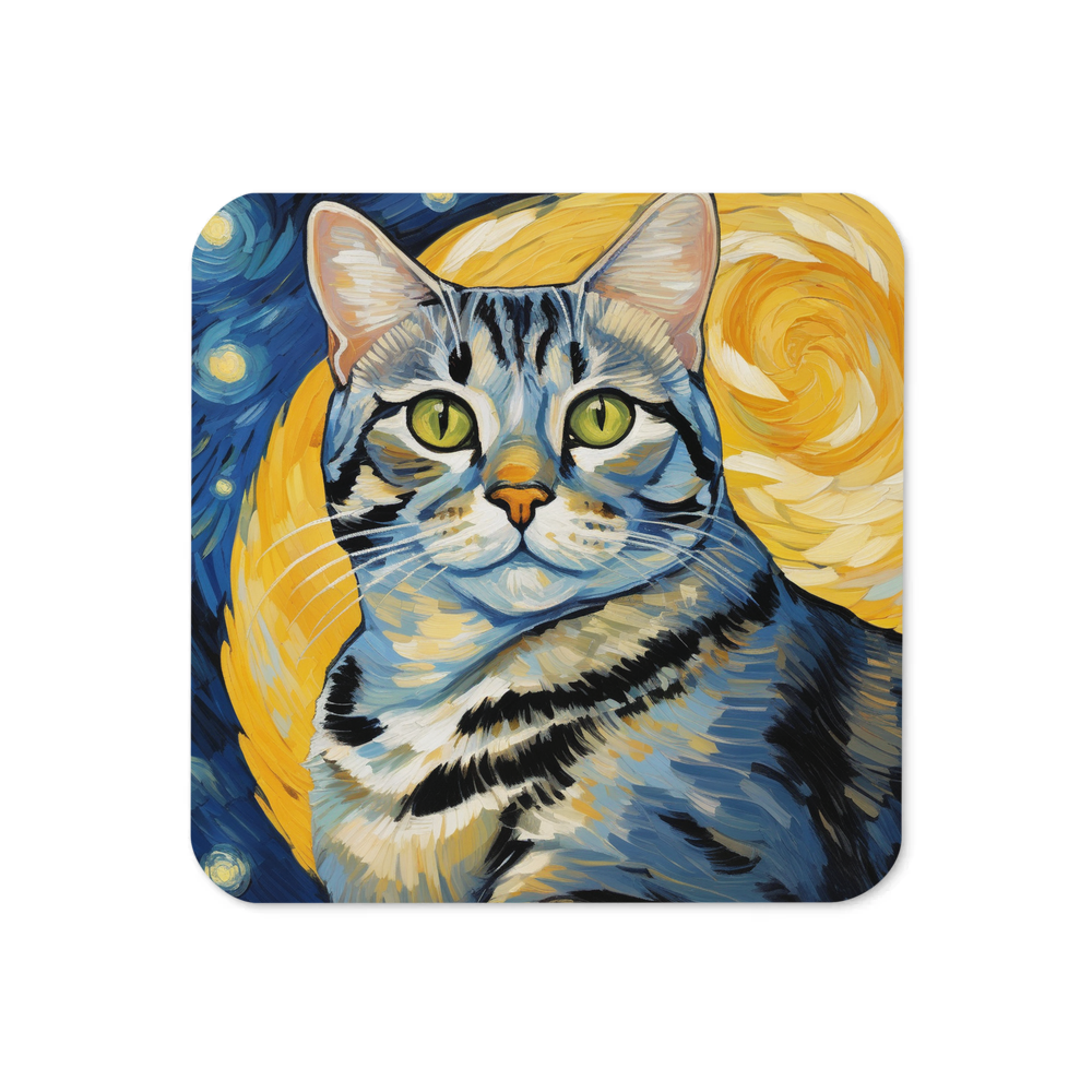 PugMug Custom Tabby American Shorthair Cat Coaster