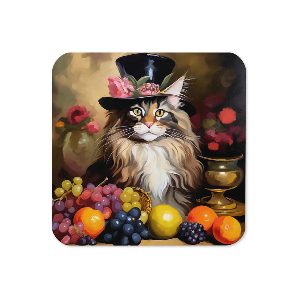 PugMug Custom Tabby Maine Coon Cat Coaster