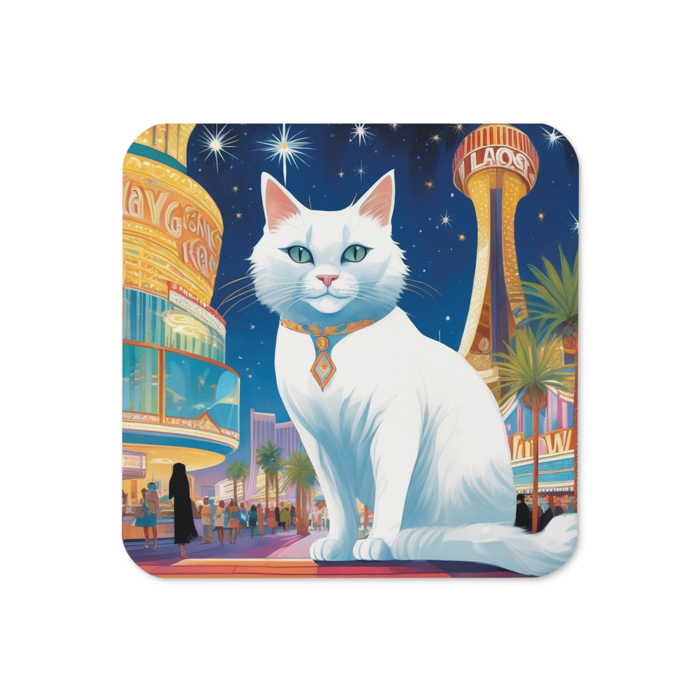 PugMug Custom White Companion Cat Coaster