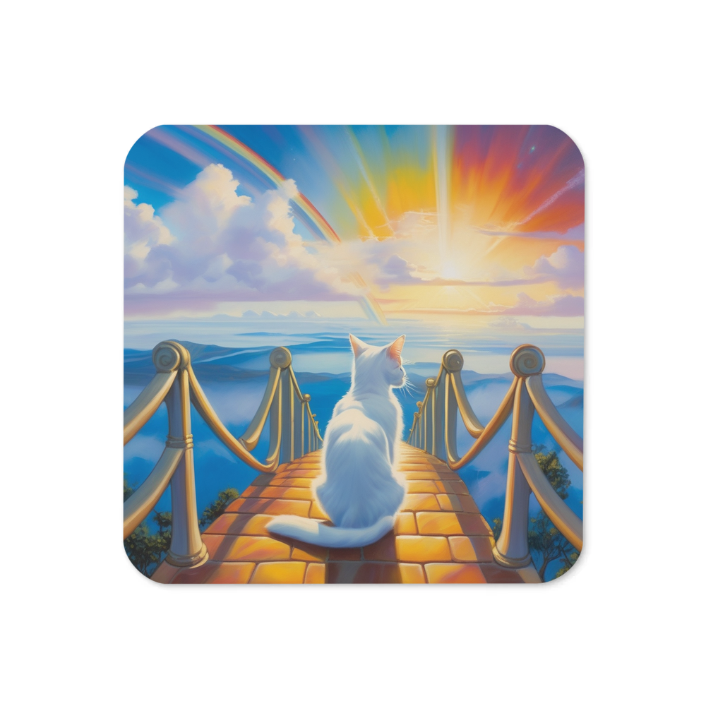 PugMug Custom White Companion Cat Coaster