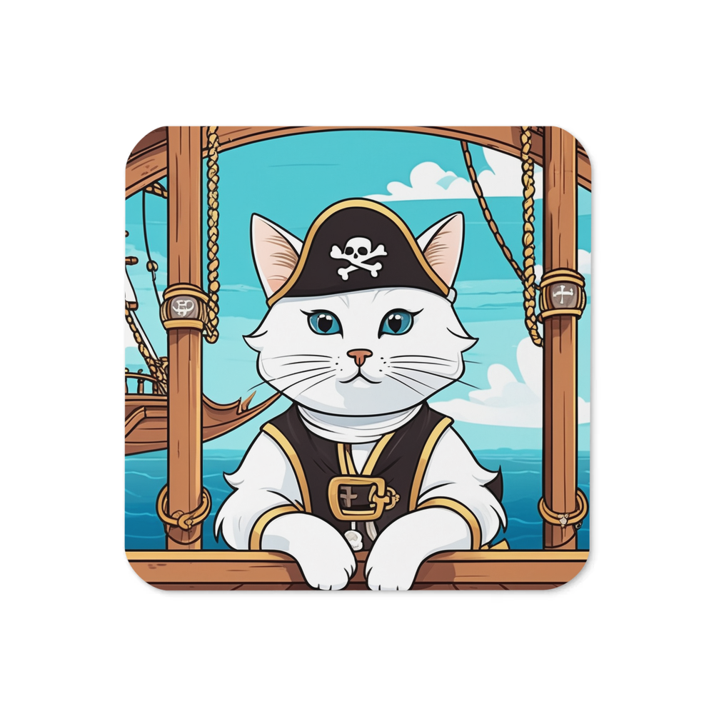 PugMug Custom White Companion Cat Coaster