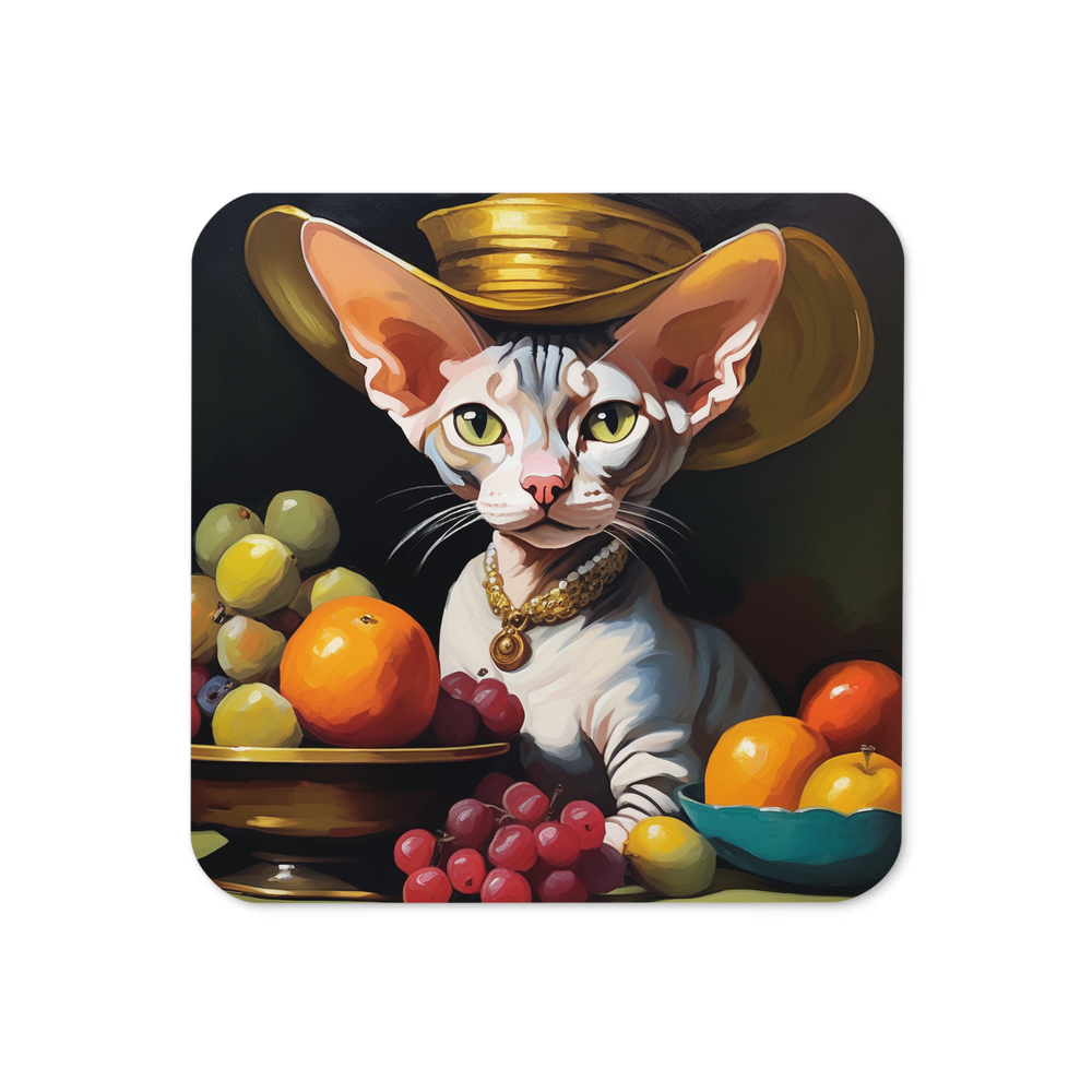 PugMug Custom Tabby Sphynx Cat Coaster