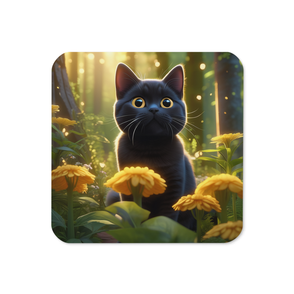 PugMug Custom Black British Shorthair Cat Coaster