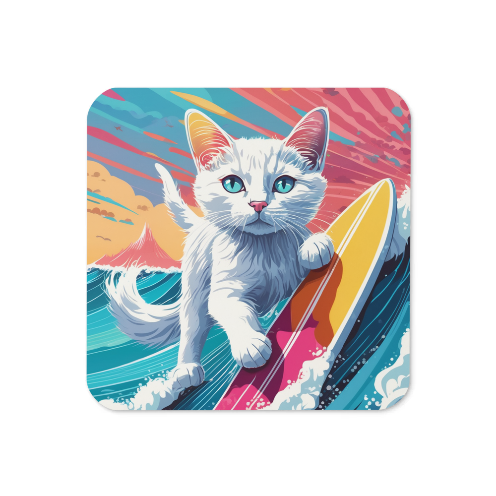 PugMug Custom White Companion Cat Coaster