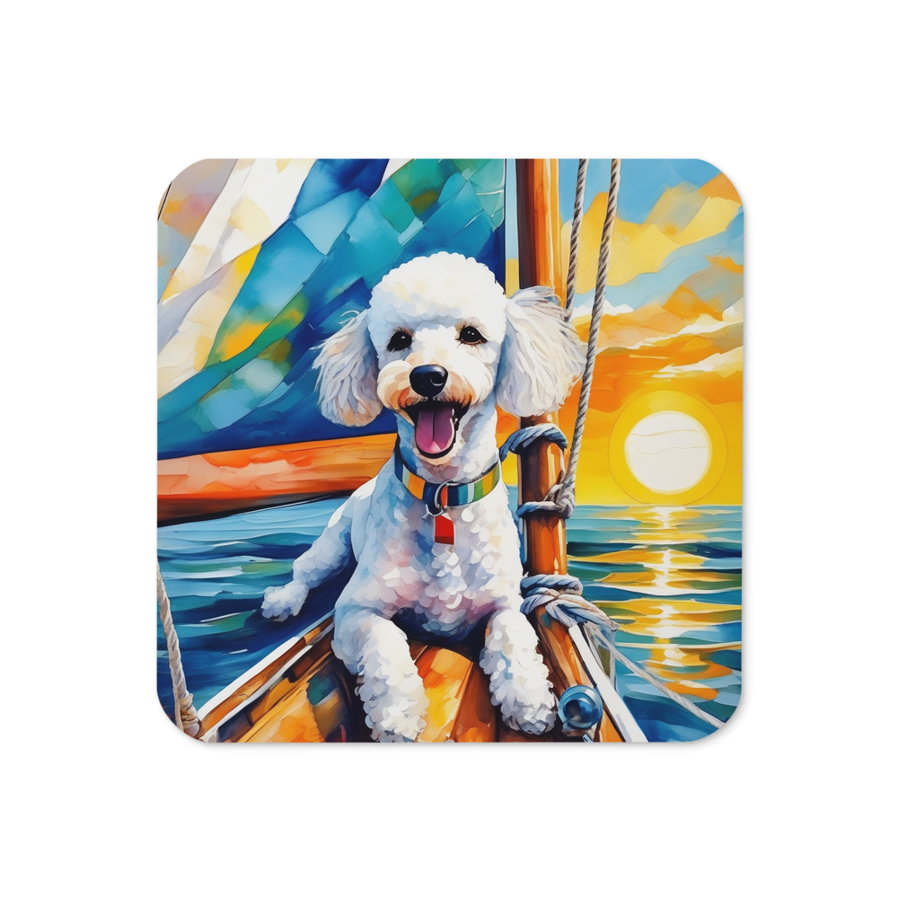 PugMug Custom White Poodle Coaster