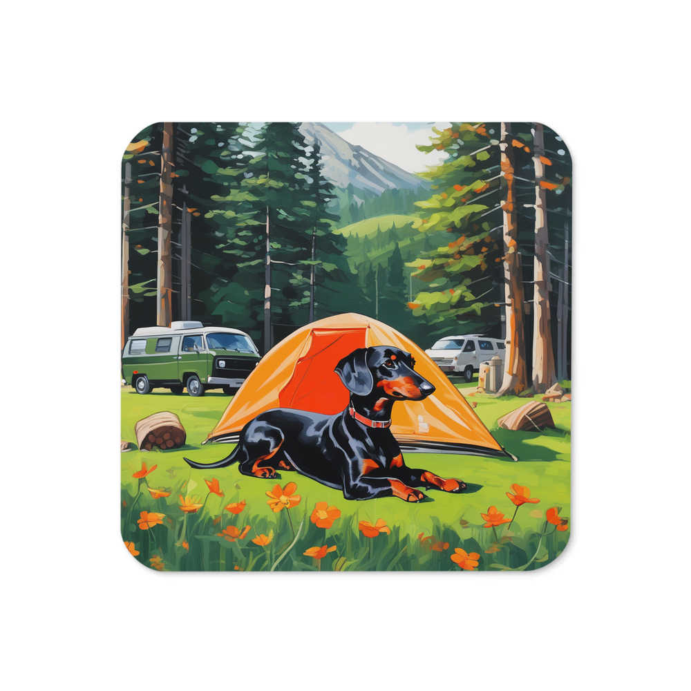 PugMug Custom Black Dachshund Coaster