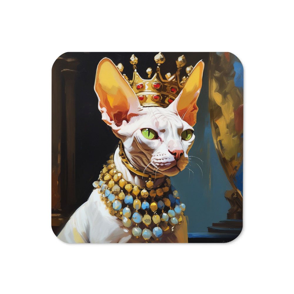 PugMug Custom White Sphynx Cat Coaster