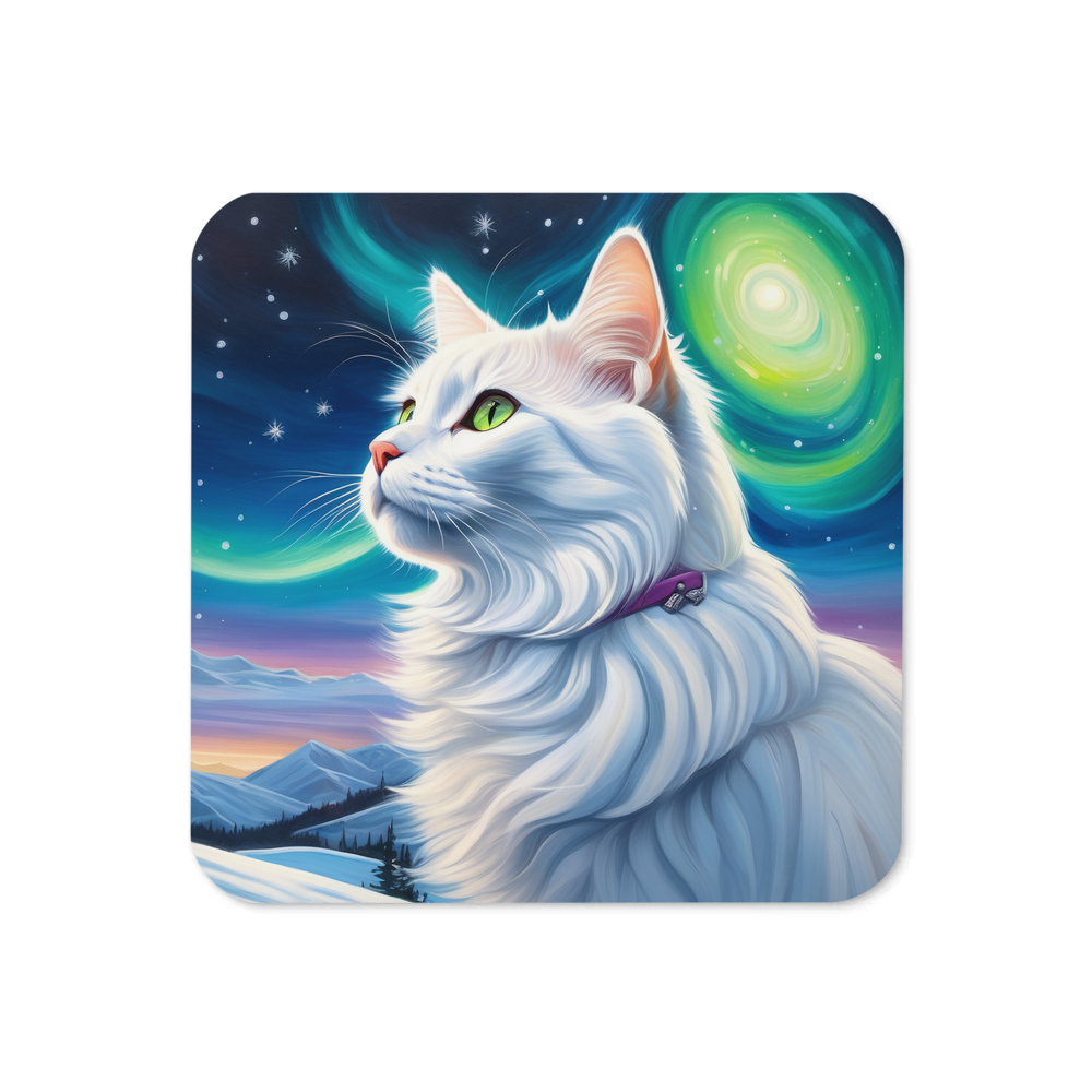 PugMug Custom White Companion Cat Coaster