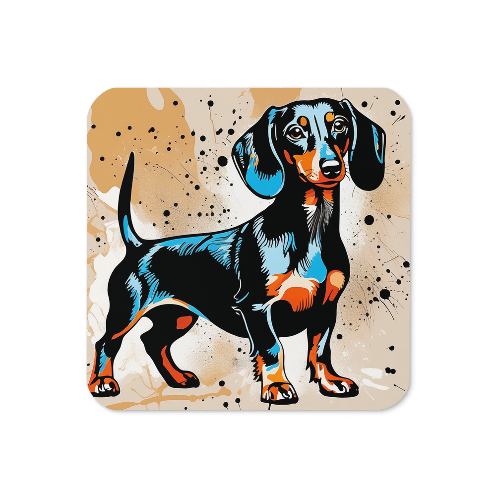 PugMug Custom Black Dachshund Coaster