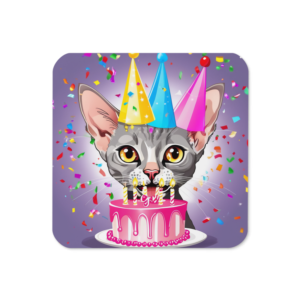 PugMug Custom Tabby Devon Rex Cat Coaster