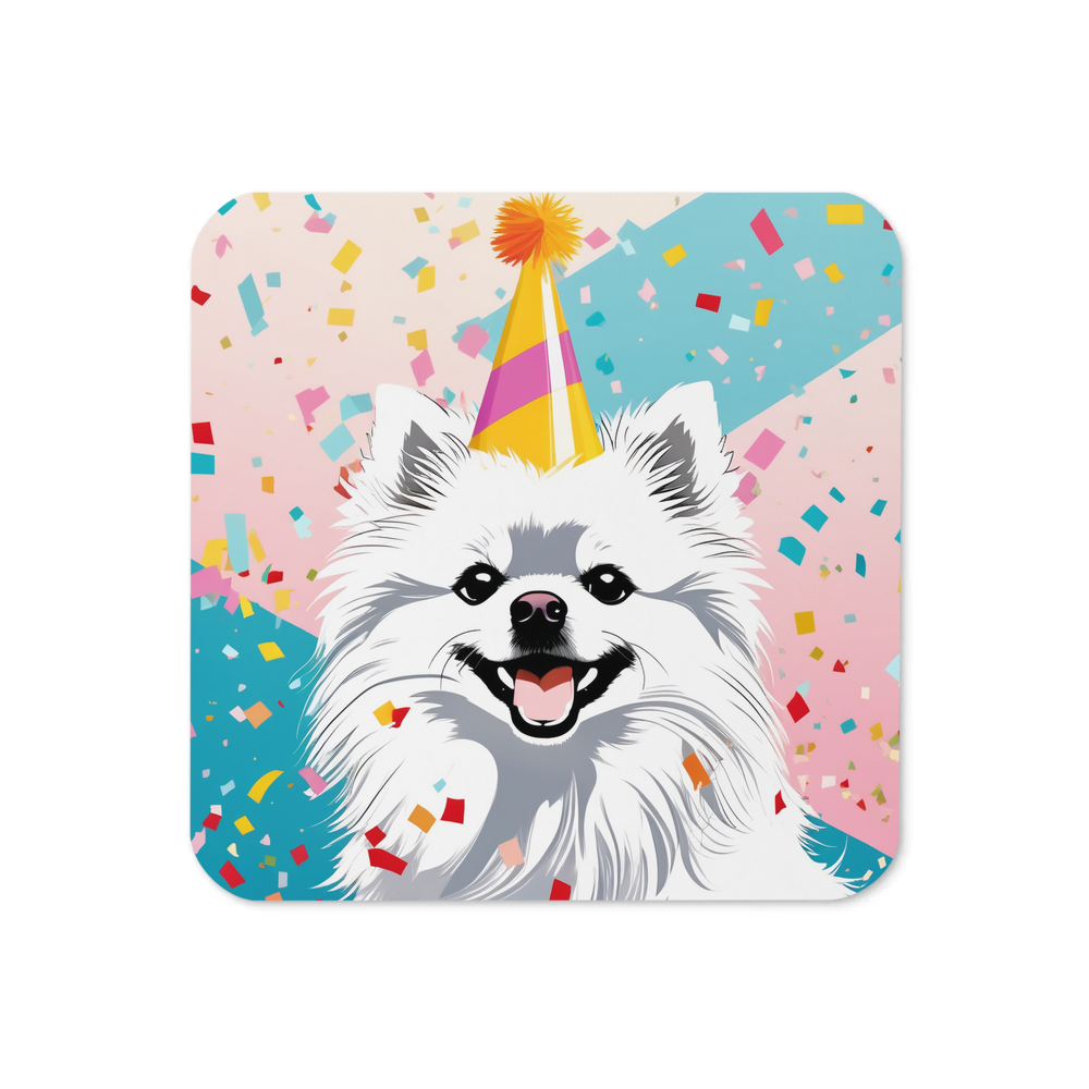 PugMug Custom White Pomeranian Coaster