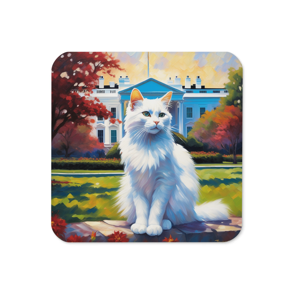 PugMug Custom White Companion Cat Coaster