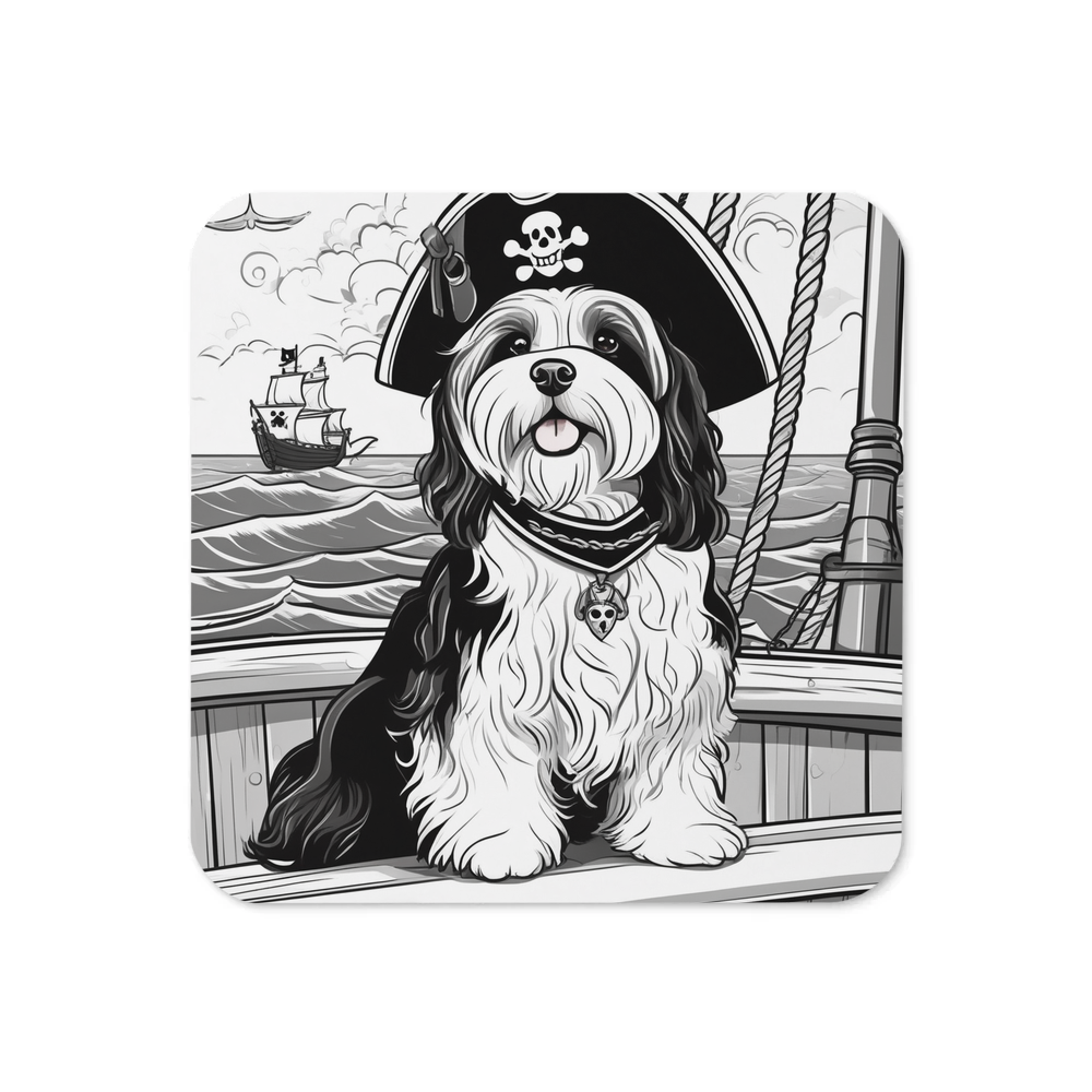 PugMug Custom Black-and-white Havanese Dog Coaster