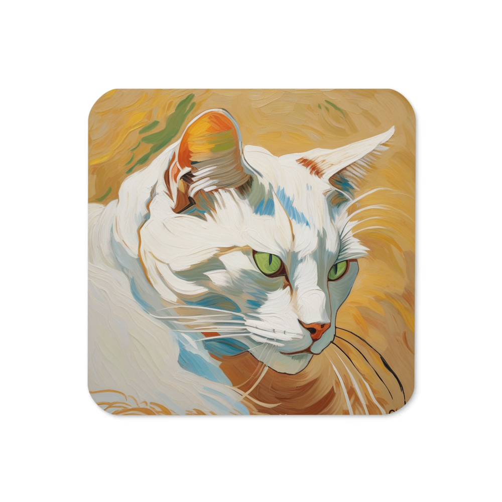PugMug Custom White Companion Cat Coaster