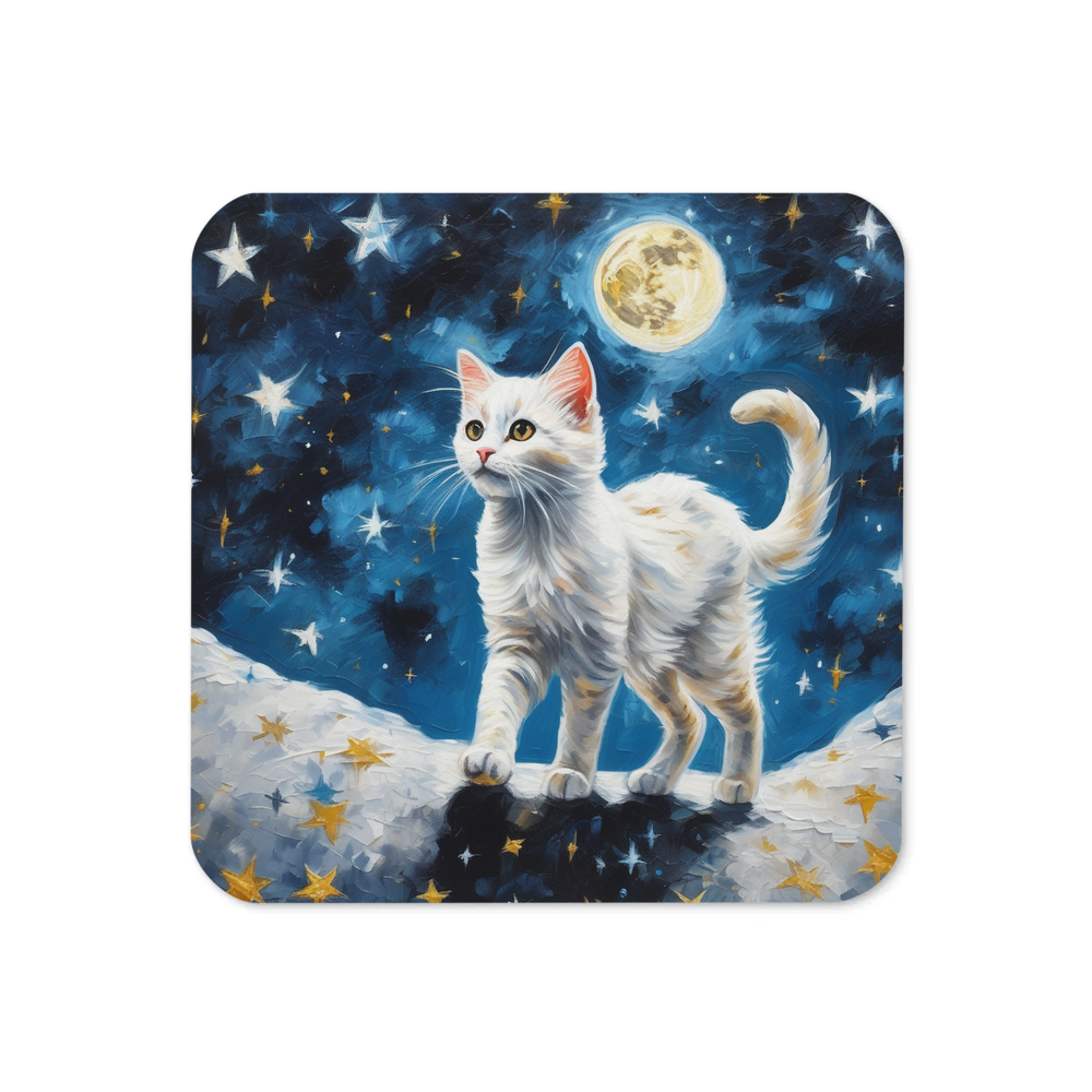 PugMug Custom White Companion Cat Coaster