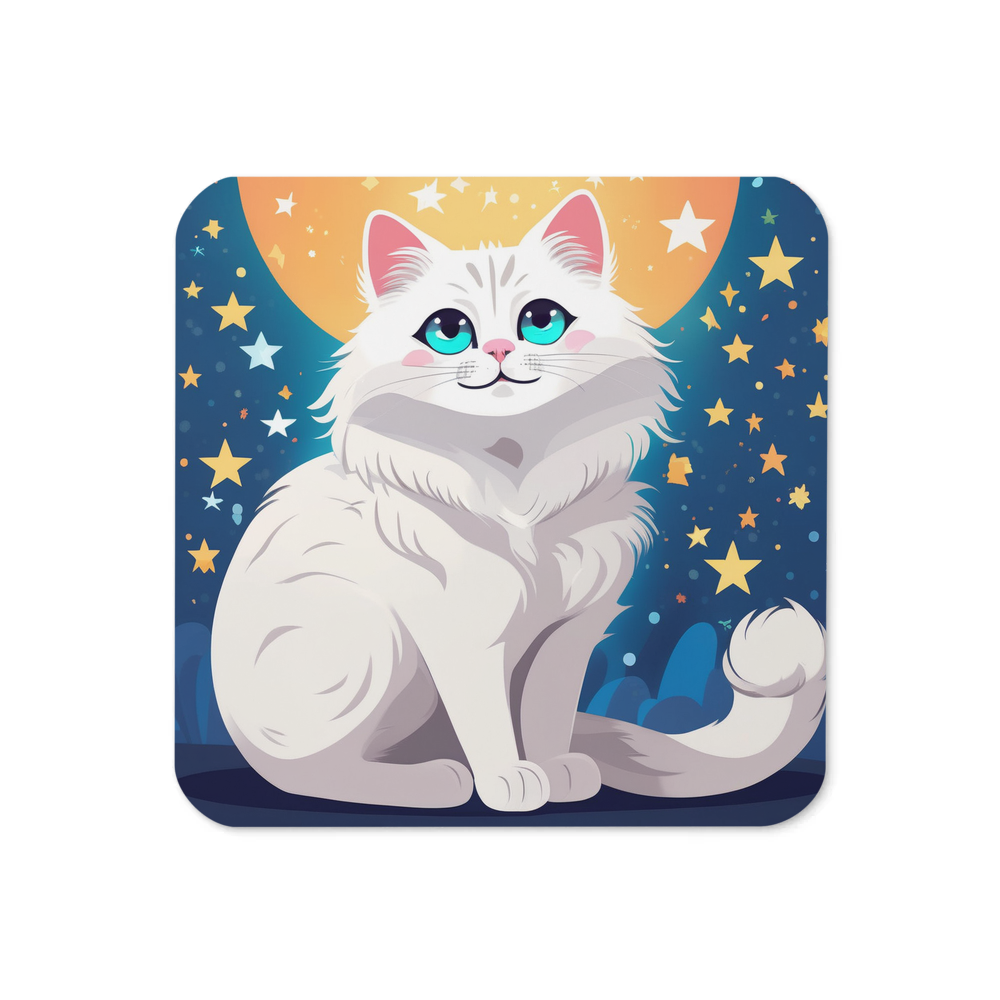PugMug Custom White Ragdoll Cat Coaster