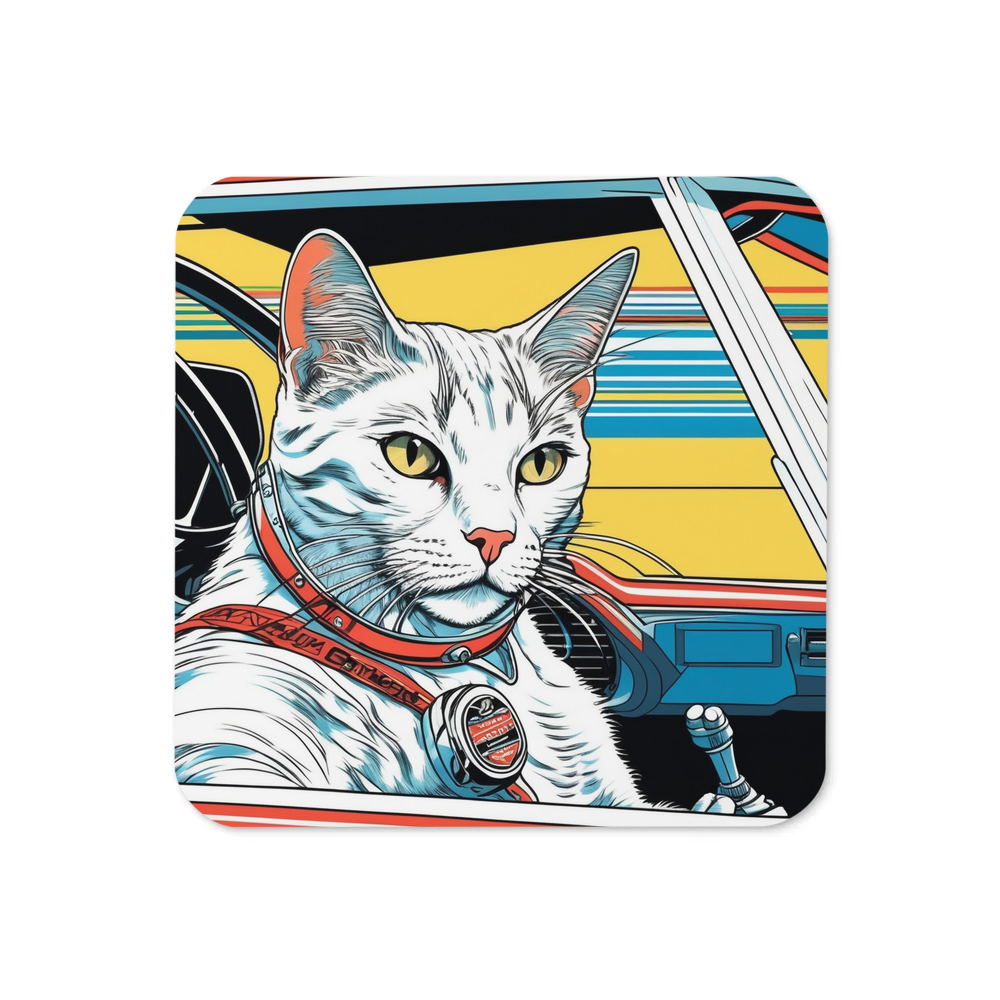 PugMug Custom White Companion Cat Coaster