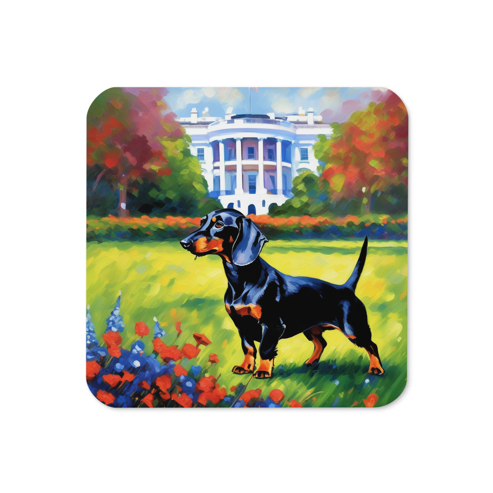 PugMug Custom Black Dachshund Coaster