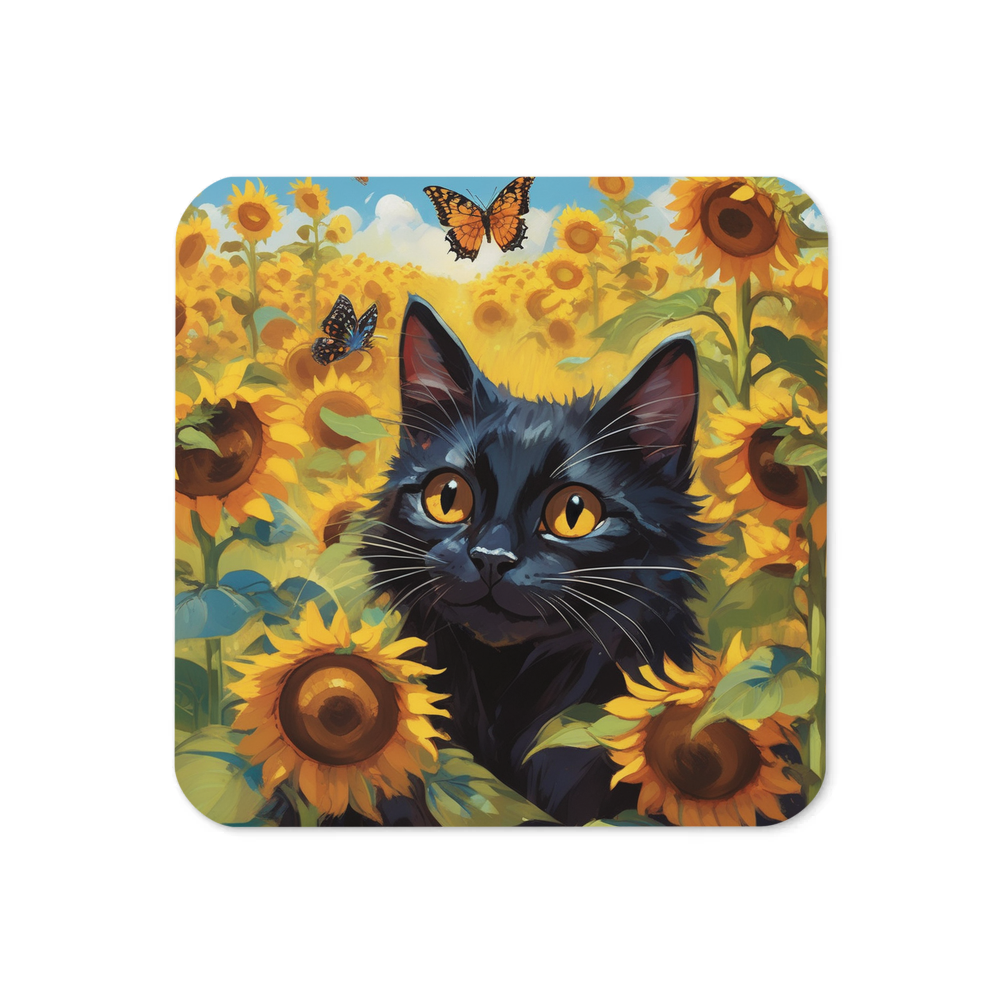 PugMug Custom Black Companion Cat Coaster