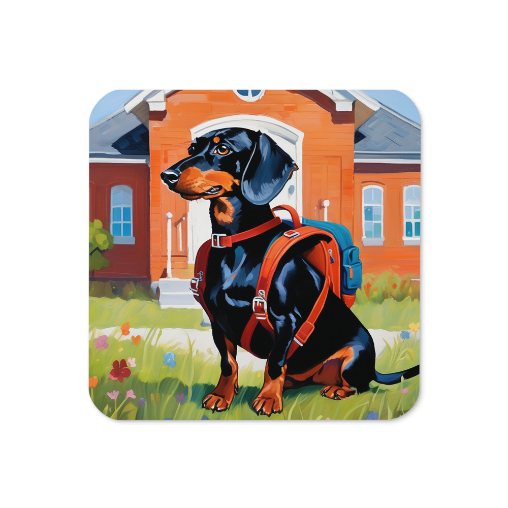 PugMug Custom Black Dachshund Coaster