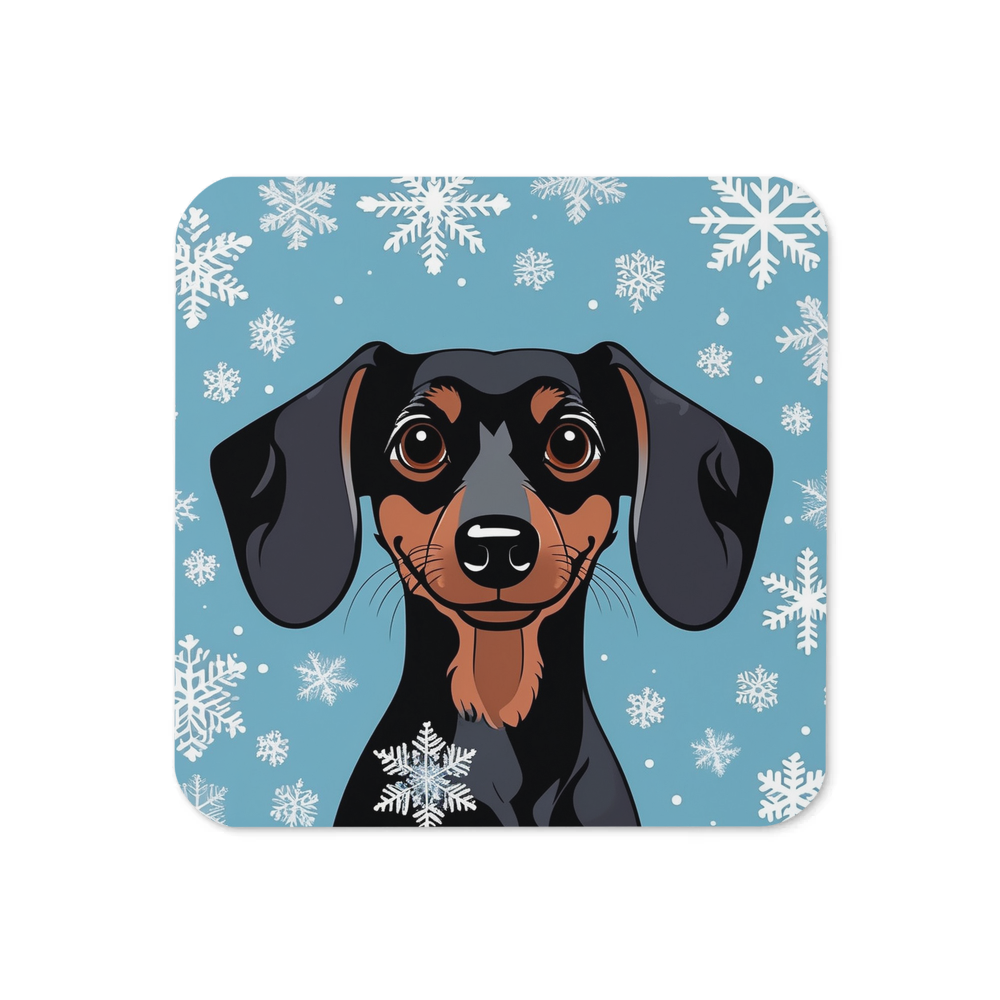 PugMug Custom Black Dachshund Coaster