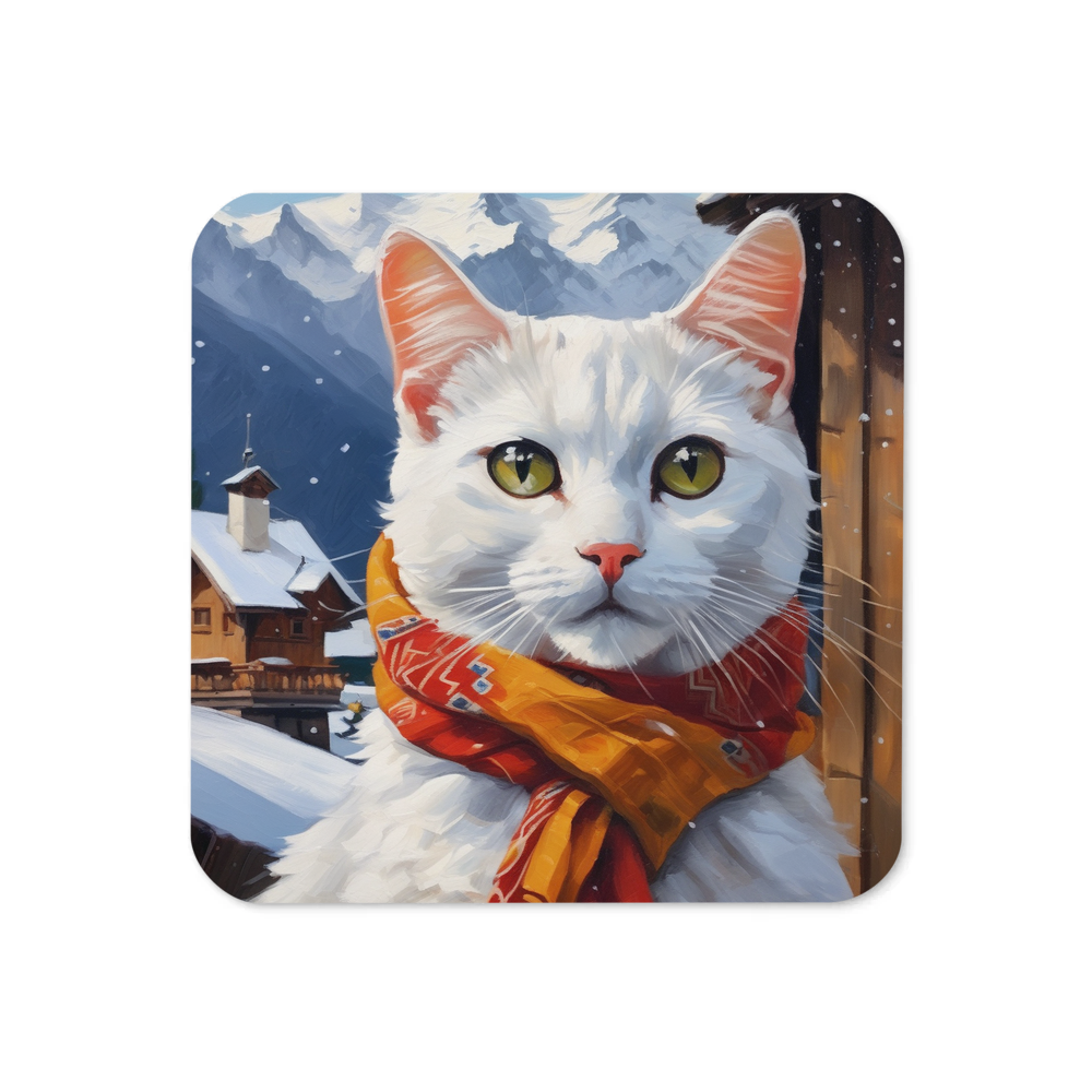 PugMug Custom White Companion Cat Coaster