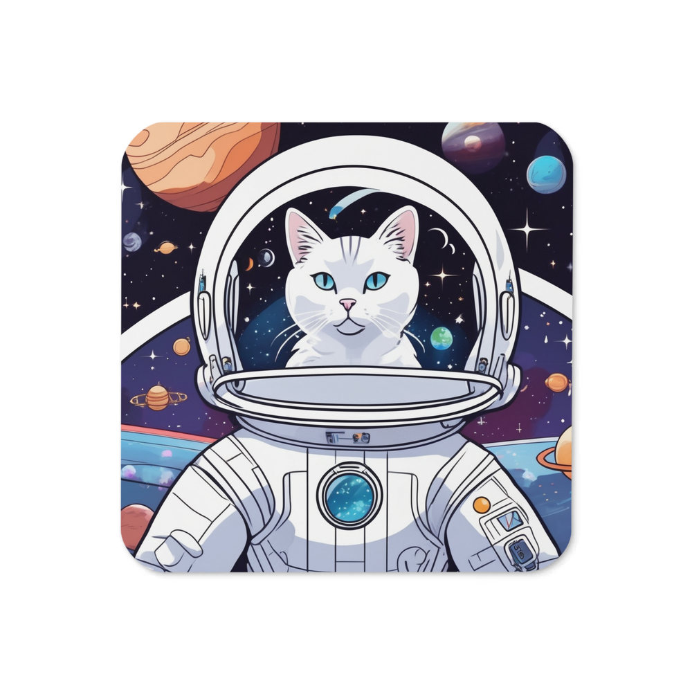 PugMug Custom White Companion Cat Coaster