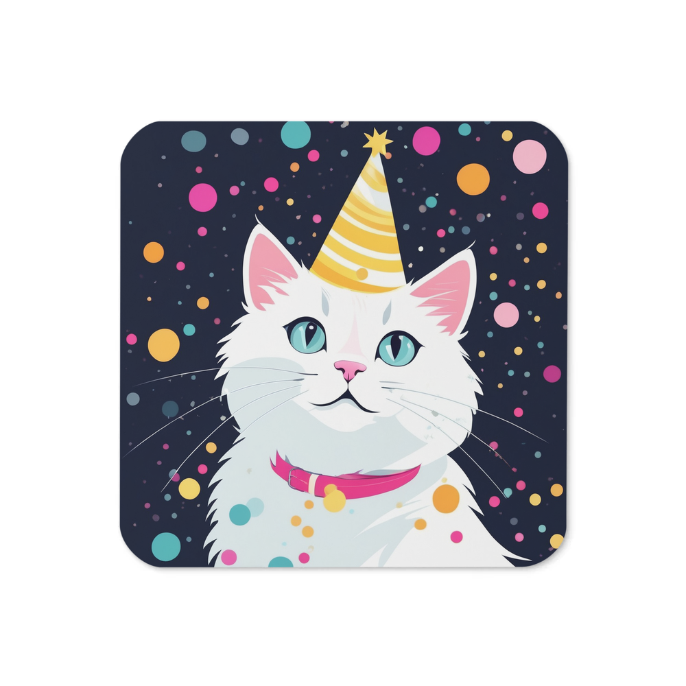 PugMug Custom White Companion Cat Coaster