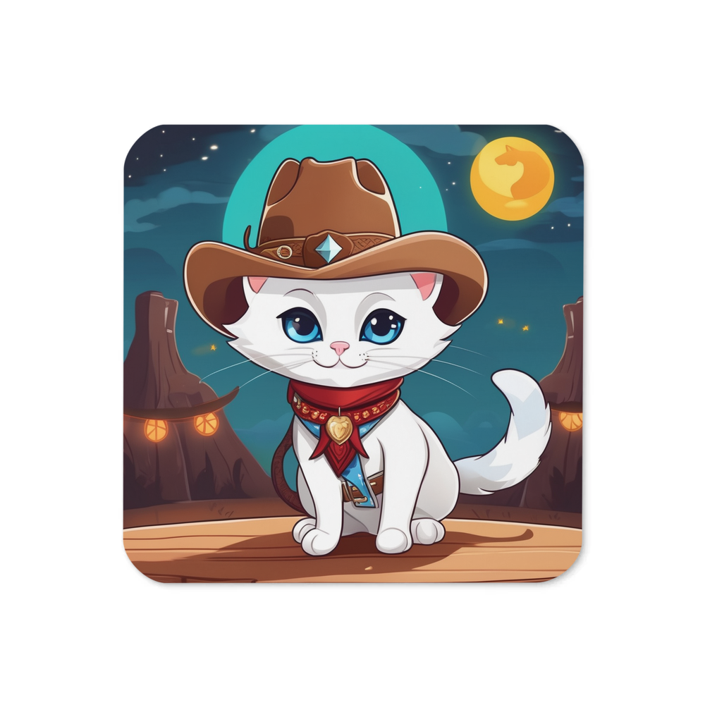 PugMug Custom White Companion Cat Coaster