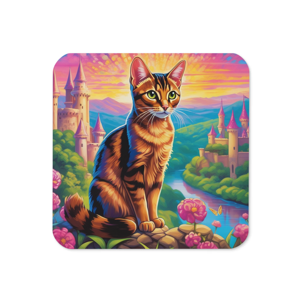 PugMug Custom Tabby Abyssinian Cat Coaster