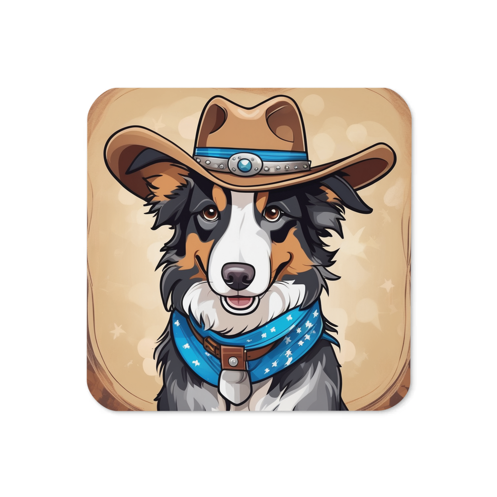 PugMug Custom Blue Merle Border Collie Coaster