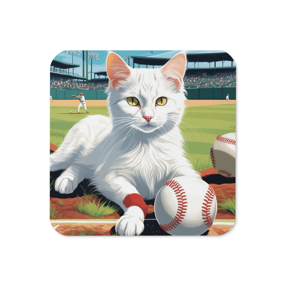 PugMug Custom White Companion Cat Coaster