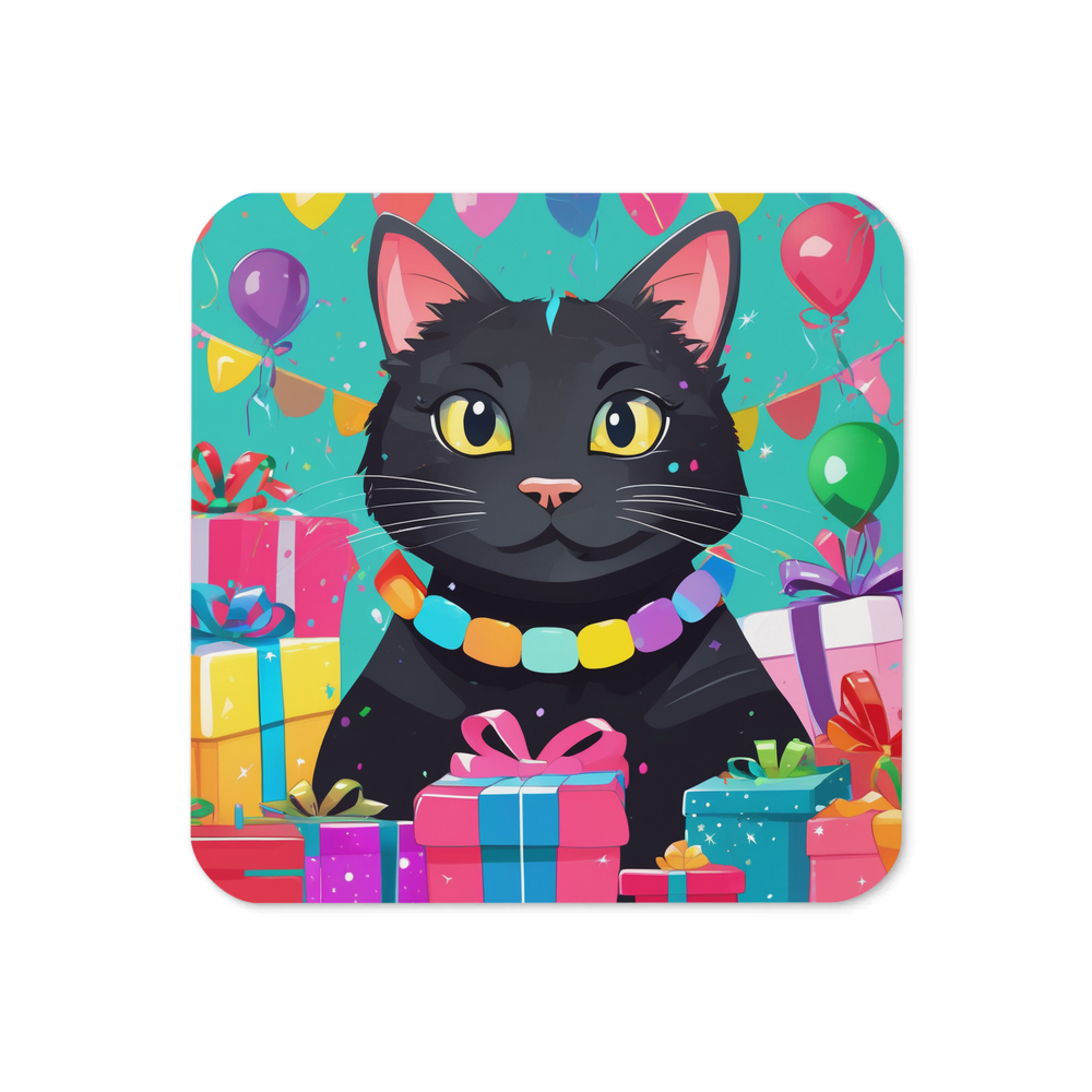 PugMug Custom Black Exotic Cat Coaster