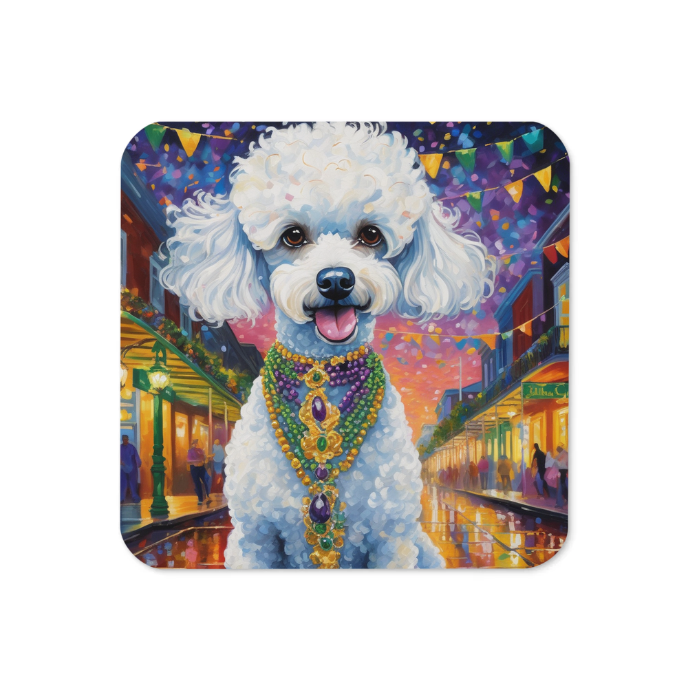PugMug Custom White Poodle Coaster