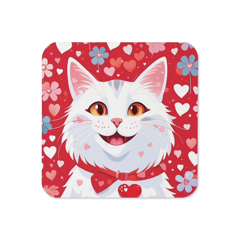 PugMug Custom White Companion Cat Coaster