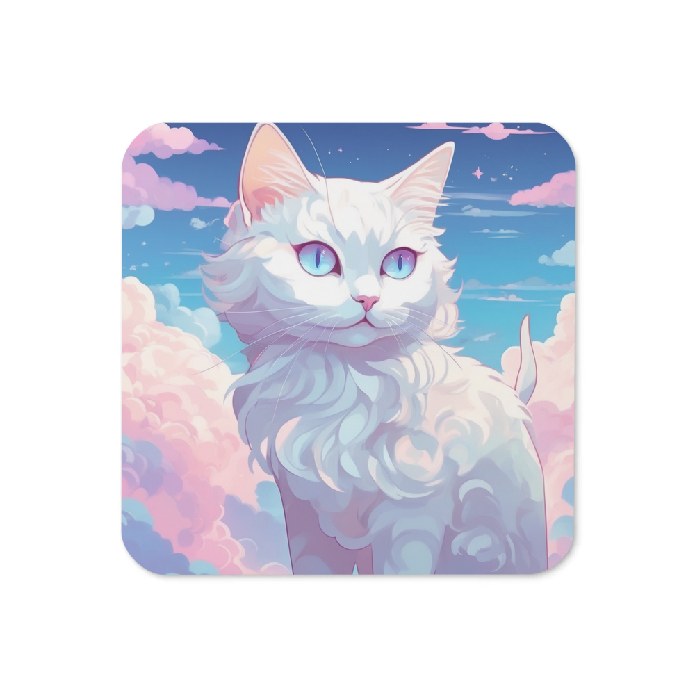 PugMug Custom White Companion Cat Coaster