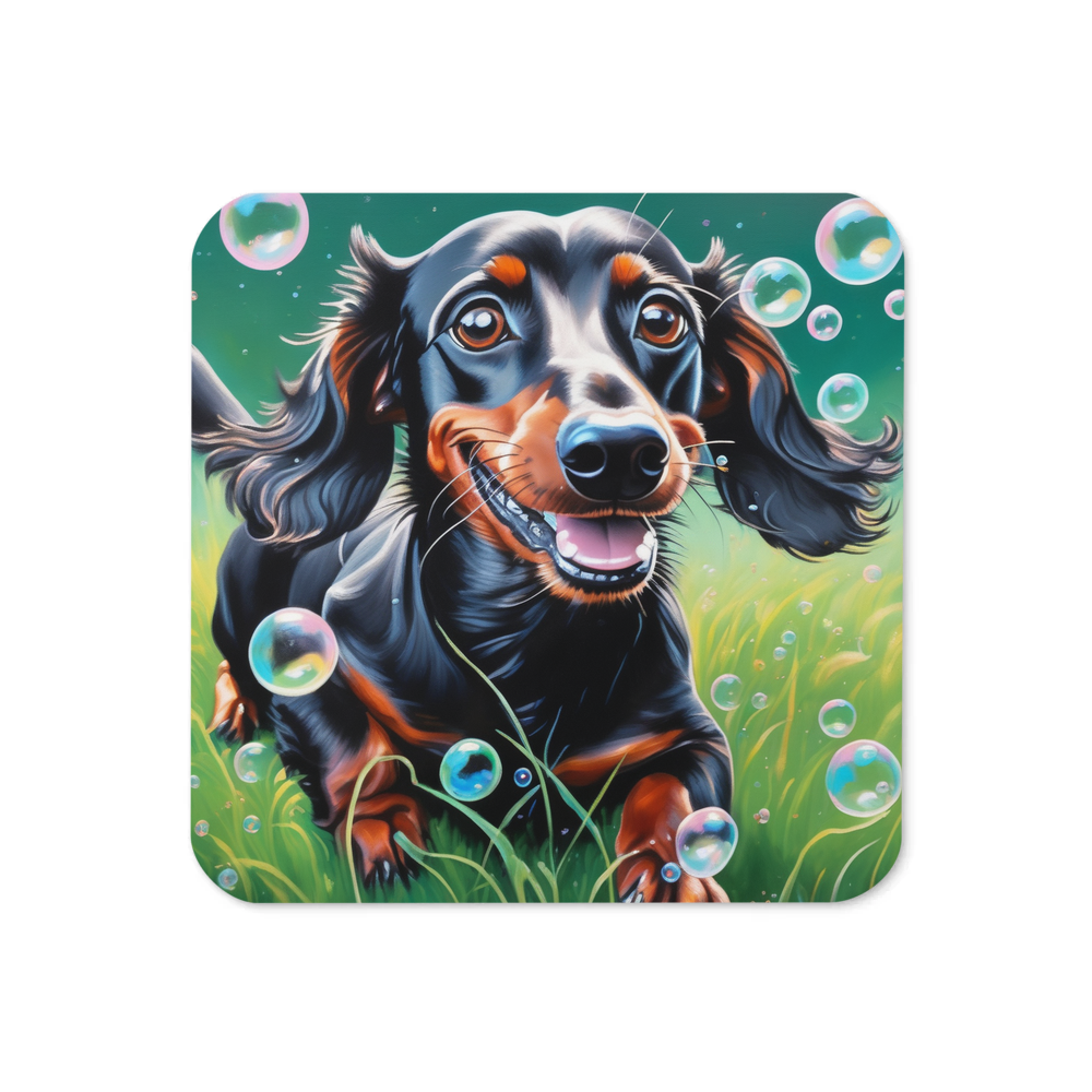 PugMug Custom Black Dachshund Coaster