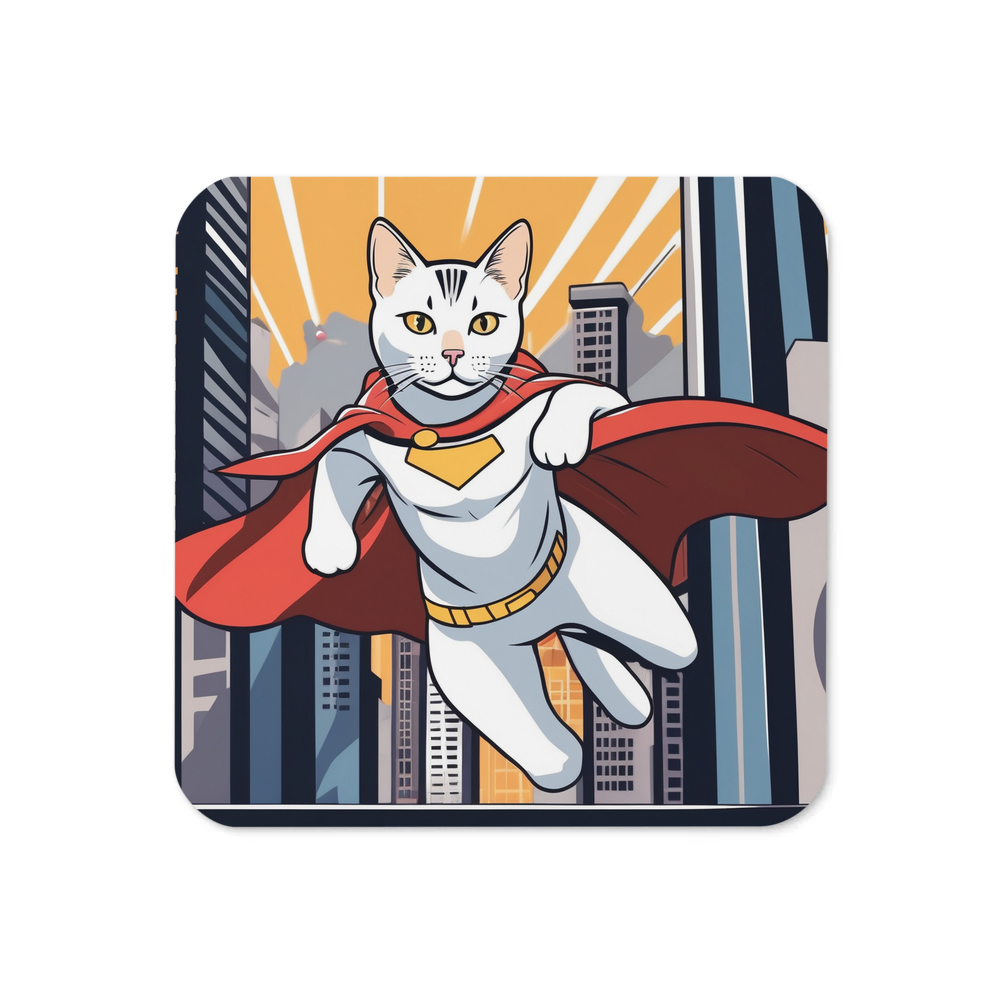 PugMug Custom White American Shorthair Cat Coaster