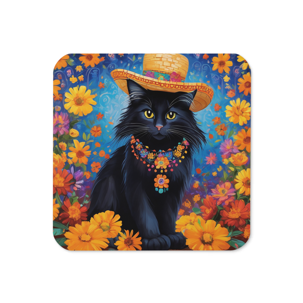PugMug Custom Black Maine Coon Cat Coaster
