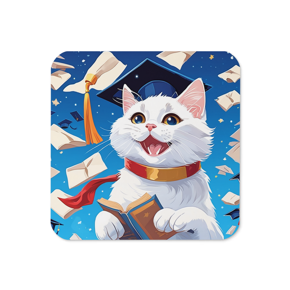 PugMug Custom White Companion Cat Coaster